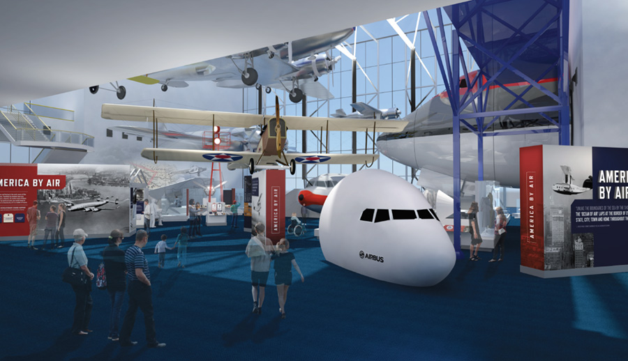 artist rendering of America by Air, renovation at National Air & Space Museum