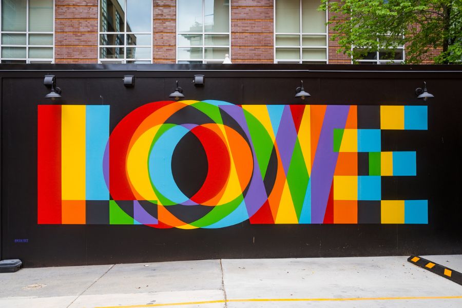 Love mural rainbow