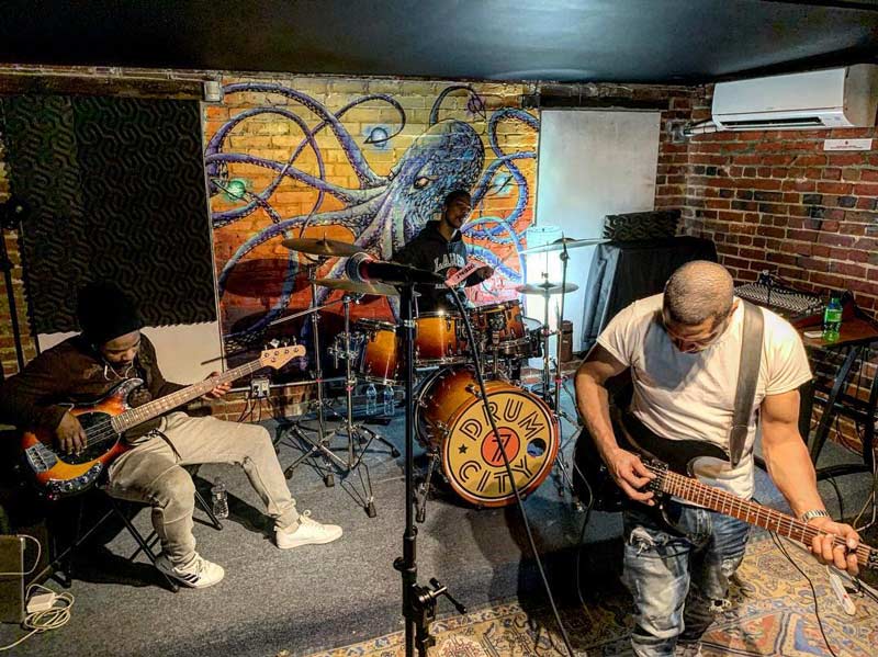 @grandfinaleupfront - Band playing at 7DrumCity in Washington, DC's Bloomingdale neighborhood