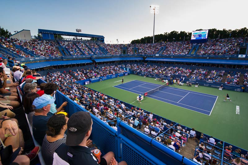 Fans in stands at Citi Open tennis tournament - Summer sporting events in Washington, DC