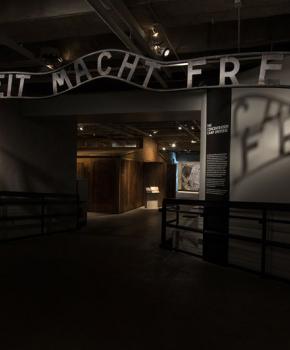 United States Holocaust Memorial Museum in Washington, DC - Auschwitz Replica Entrance Gate
