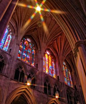 National Cathedral interior and stained glass