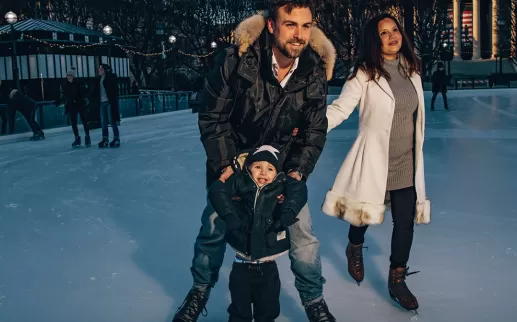 Family ice skating