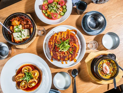 Food spread from Anju restaurant 